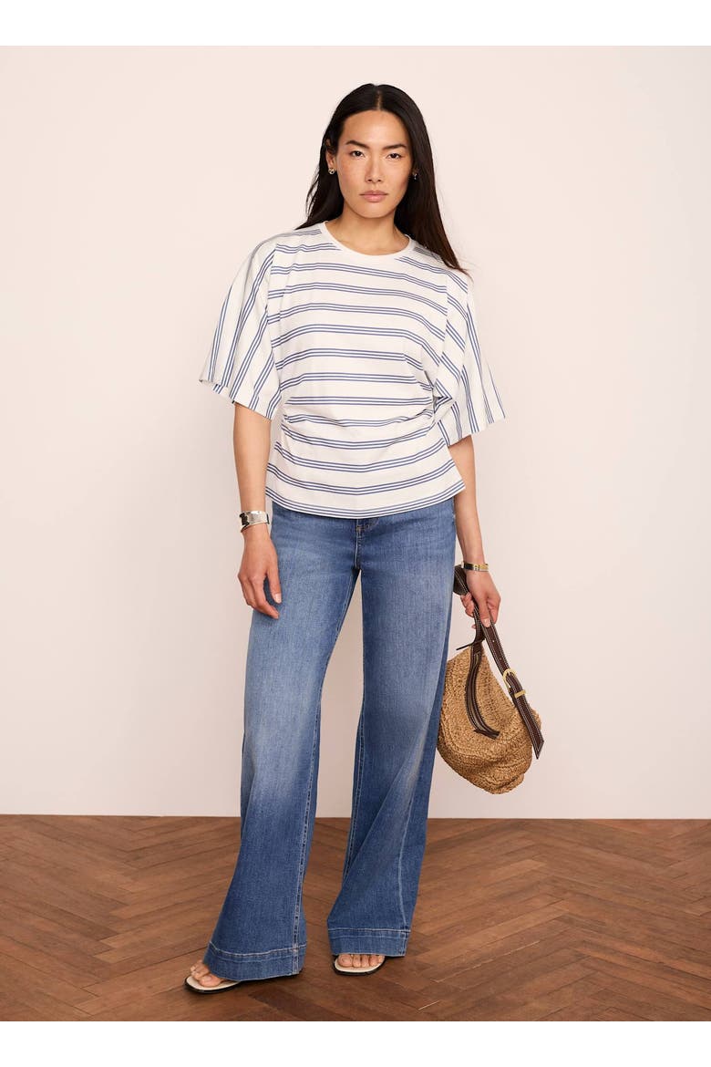 Cotton Stripe Batwing T-Shirt, Alternate, color, Blue