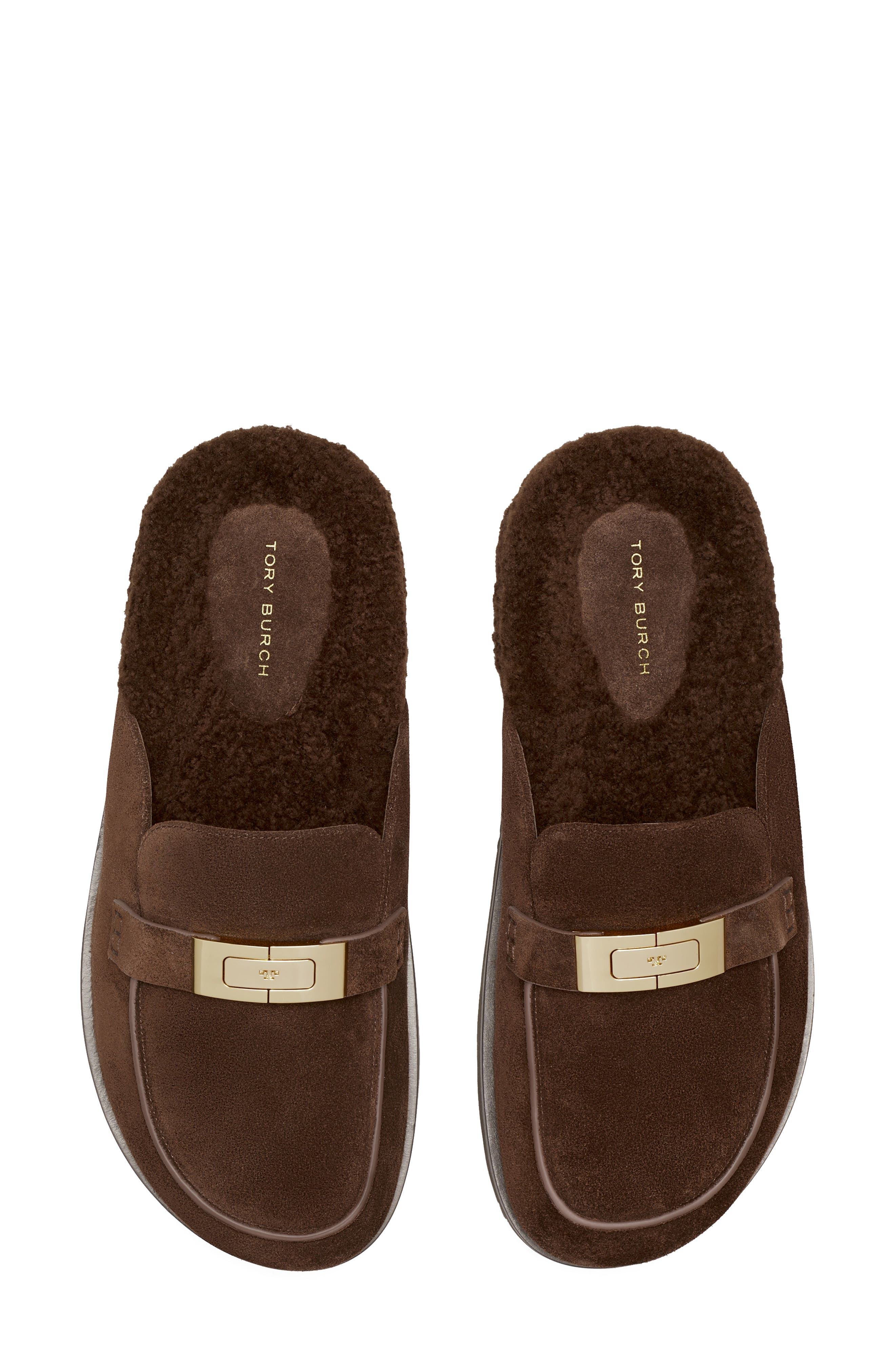 Leelee Shearling Mule, Alternate, color, DARK COCOA