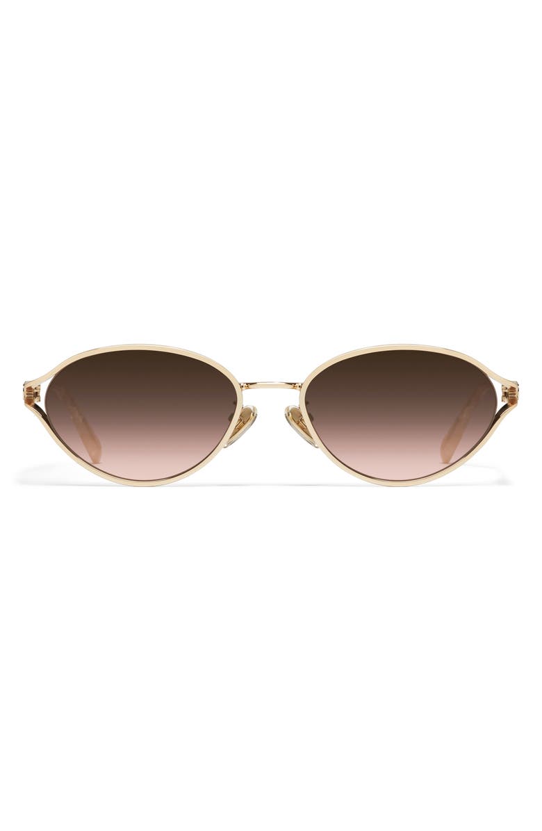 QUAY Formal Affair 55mm Round Sunglasses, Main, color, Gold/ Brown Rose