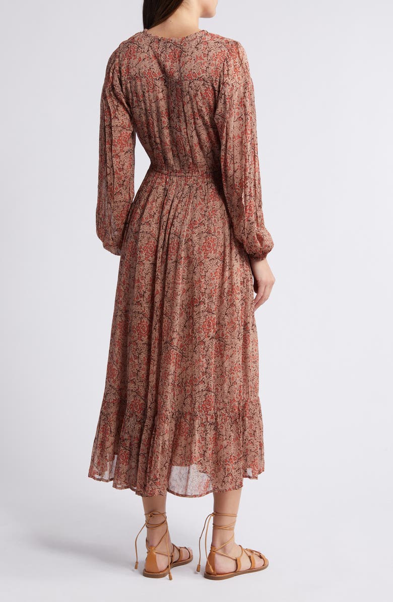 Cleobella Ophelia Floral Long Sleeve Crinkle Chiffon Dress, Alternate, color, 