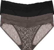 Natori Bliss Perfection Lace Trim One Size Bikini Brief 2-Pack