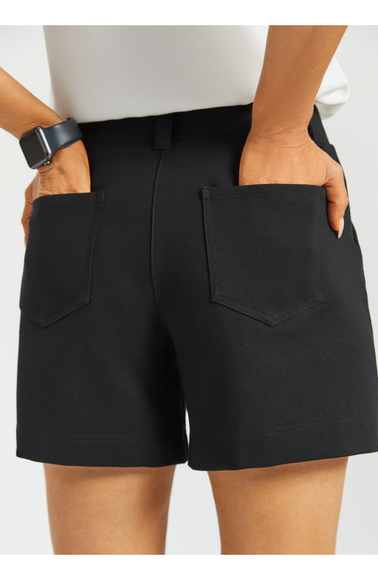Betabrand Tailored Seam Shorts Stretch Ponte, Alternate, color, Black