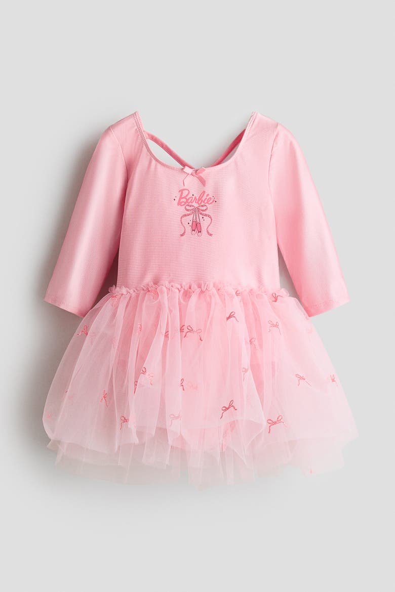 Dance Leotard With Tulle Skirt, Main, color, Pink/Barbie