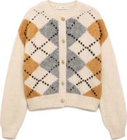 MANGO Rombin Argyle Cardigan