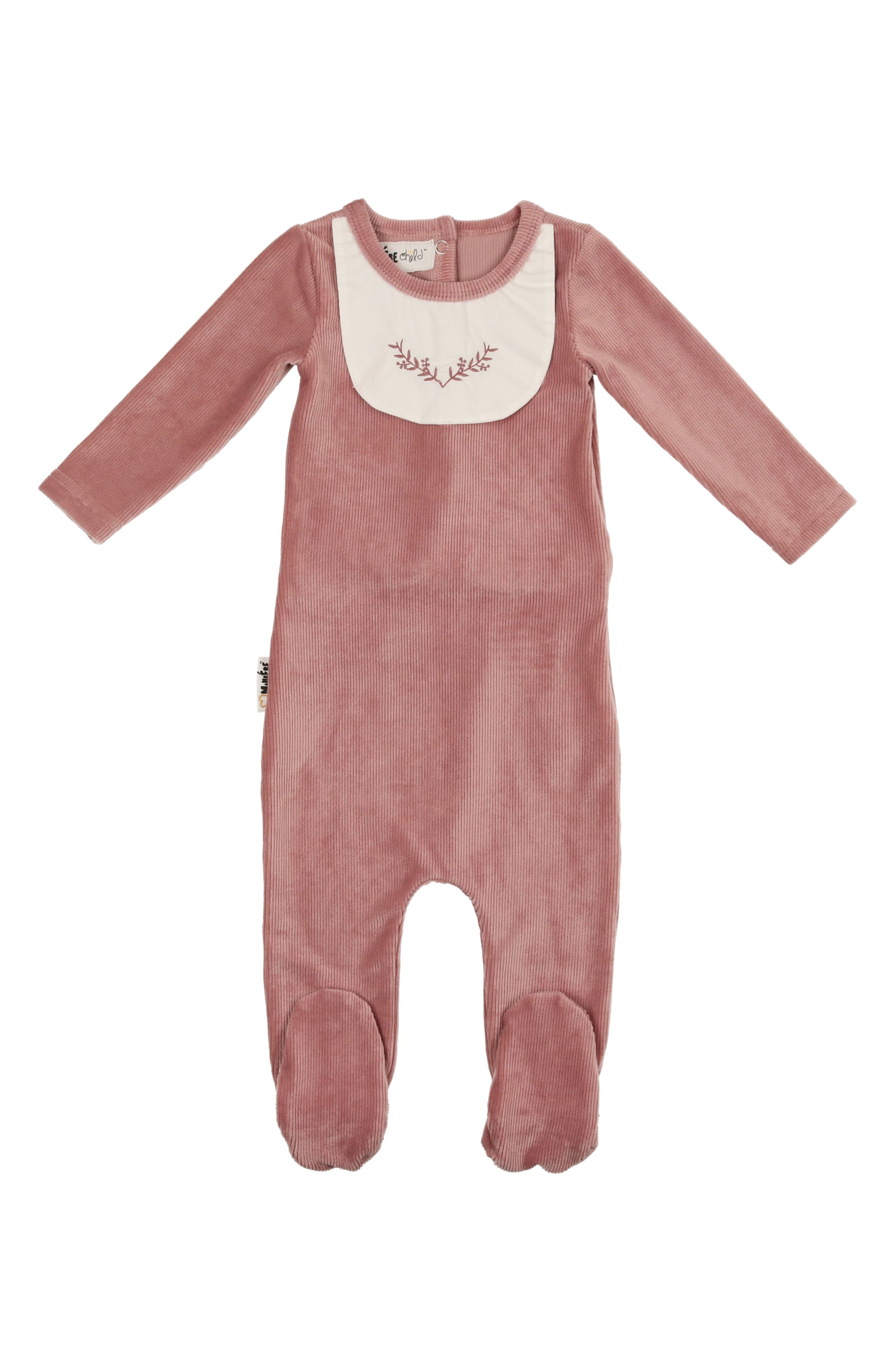 Manière Embroidered Bib Cotton Blend Footie