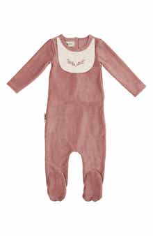 Manière Embroidered Bib Cotton Blend Footie