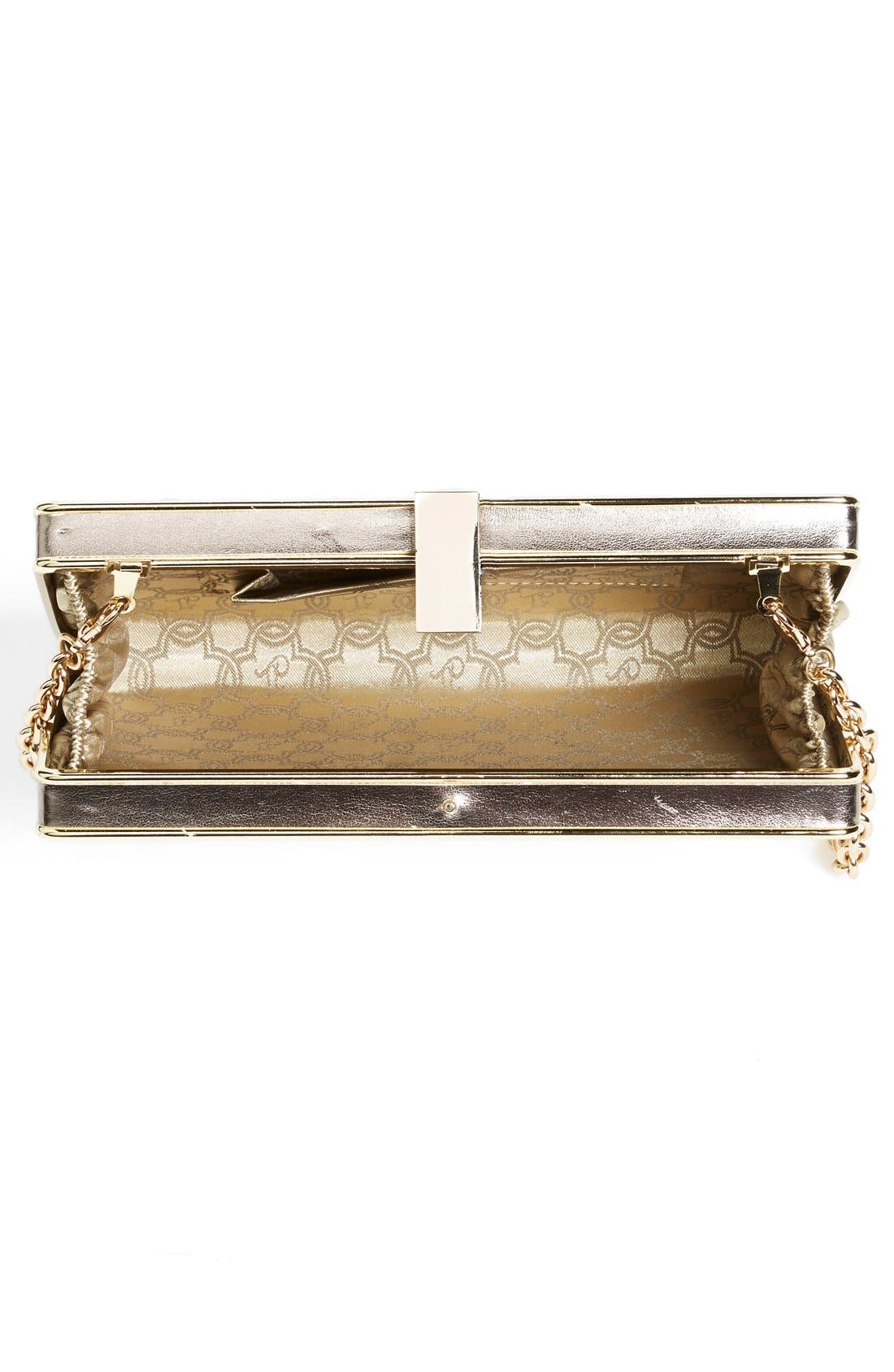 Ivanka Trump Pyramid Embossed Metallic Box Minaudiere, Alternate, color, 