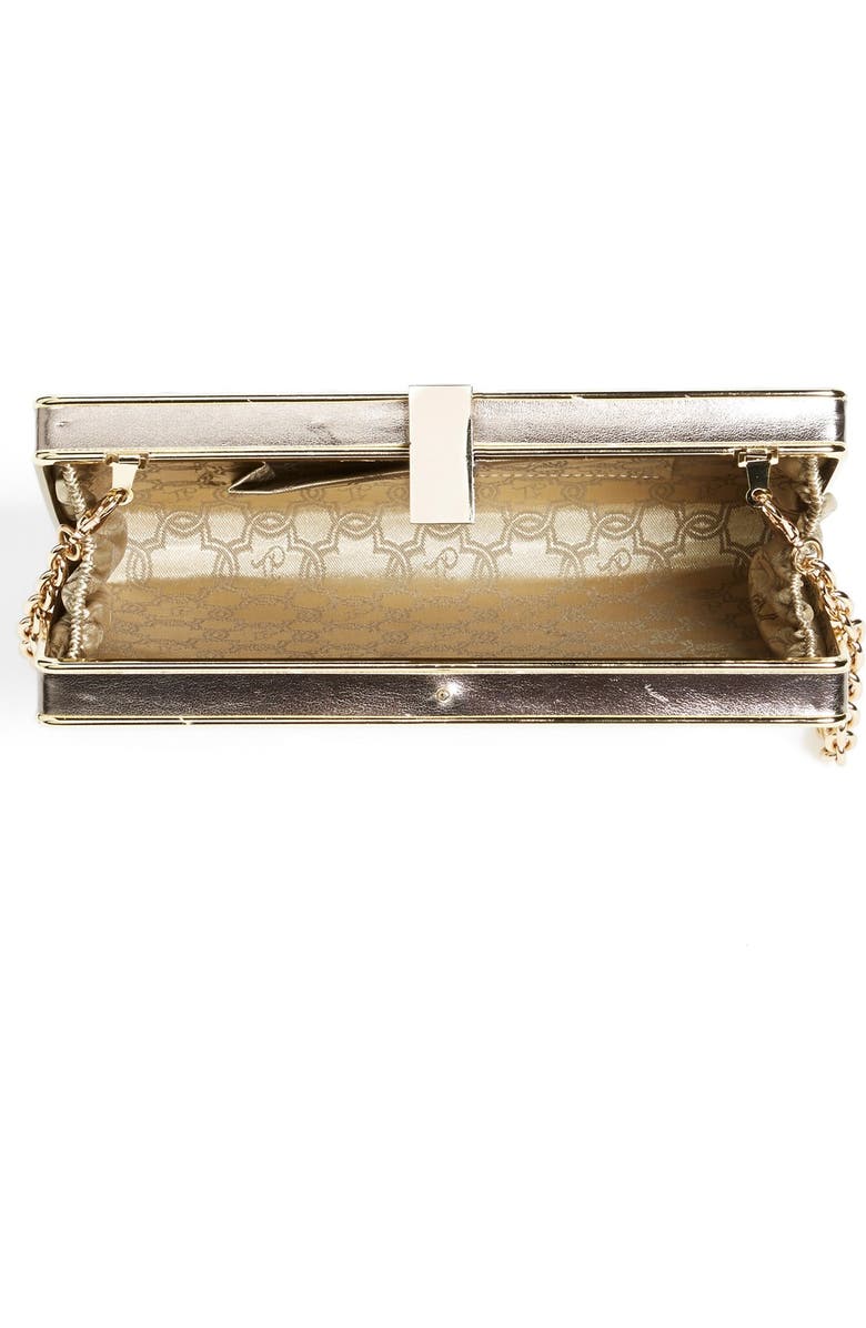 Ivanka Trump Pyramid Embossed Metallic Box Minaudiere, Alternate, color,