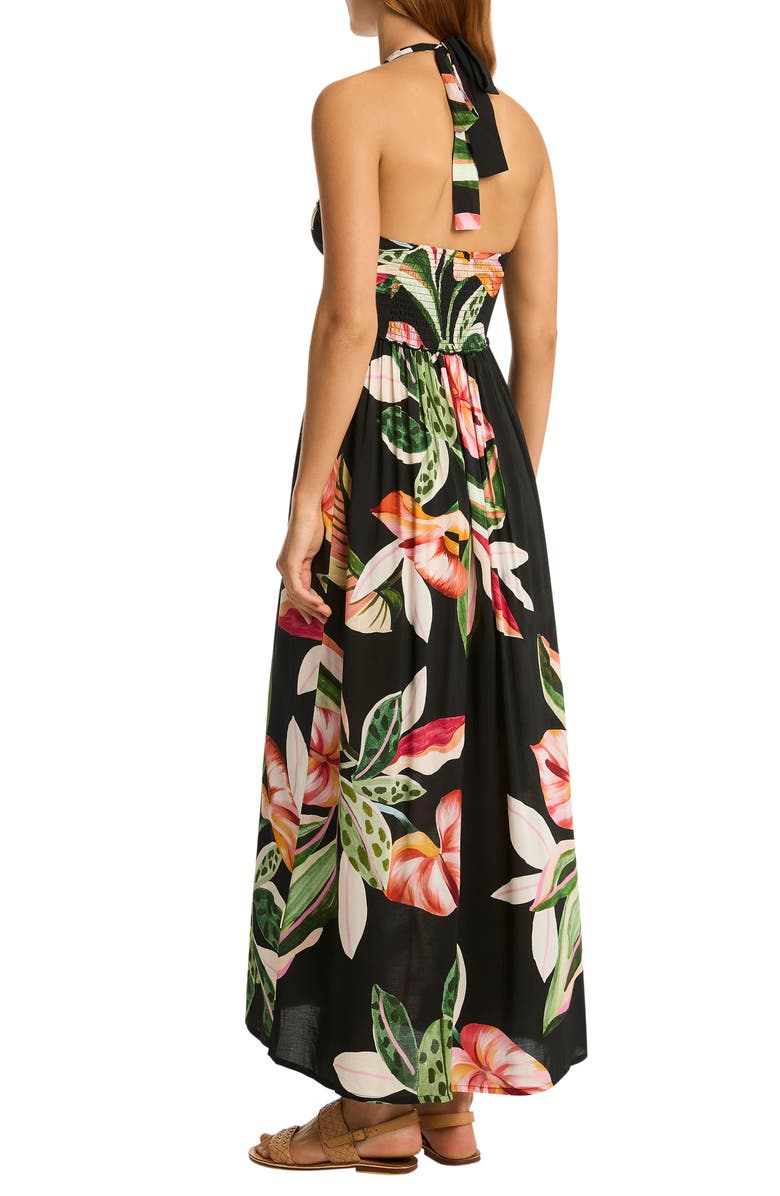 Sea Level Sundown Halter Bandeau Cover-Up Dress, Alternate, color,