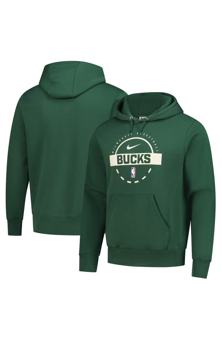 Nike Men's Nike Hunter Green Milwaukee Bucks 2025/26 Authentic Practice Club Pullover Hoodie, Main, color, Hunter Green