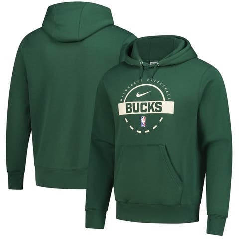 Men's Nike Hunter Green Milwaukee Bucks 2025/26 Authentic Practice Club Pullover Hoodie
