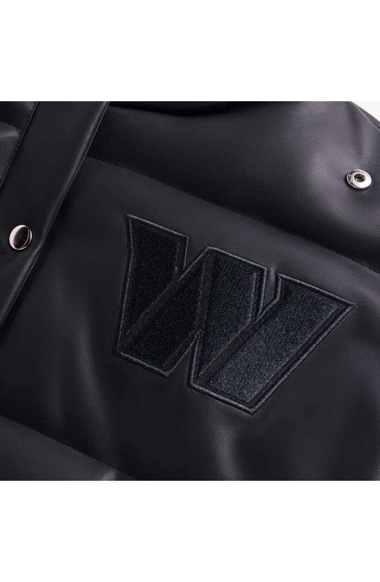 Off Season Women's Black Washington Commanders Faux Leather Puffer Jacket, Alternate, color,