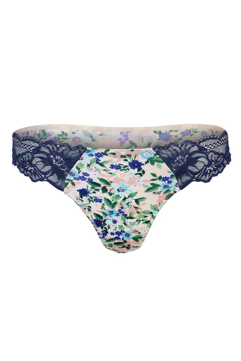 Aleena Thong Panties, Alternate, color, Floral white