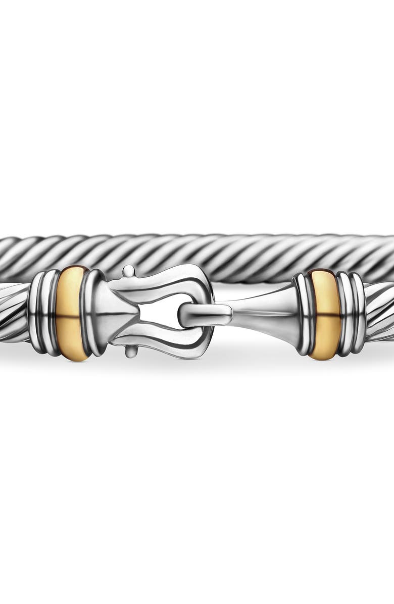 David Yurman Cable Buckle Bracelet with Gold, 4mm, Alternate, color, Two Tone