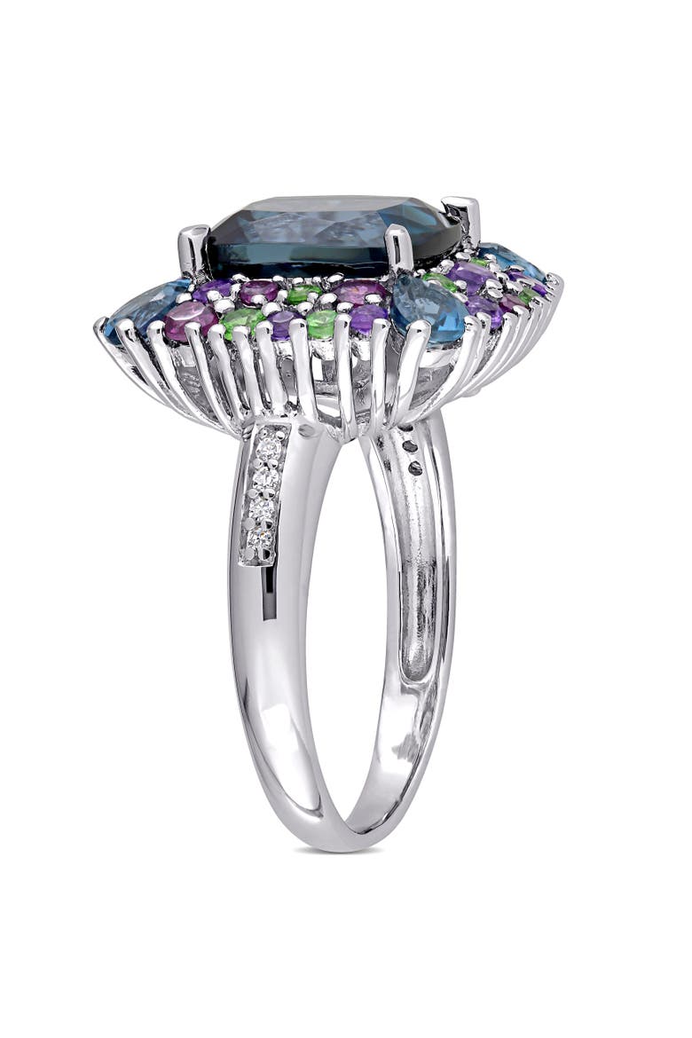 Multi-Gem & Diamond Cocktail Ring, Alternate, color, Topaz