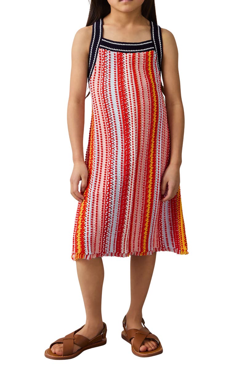 Reiss Kids' Amira Knit Dress, Alternate, color, Red Multi