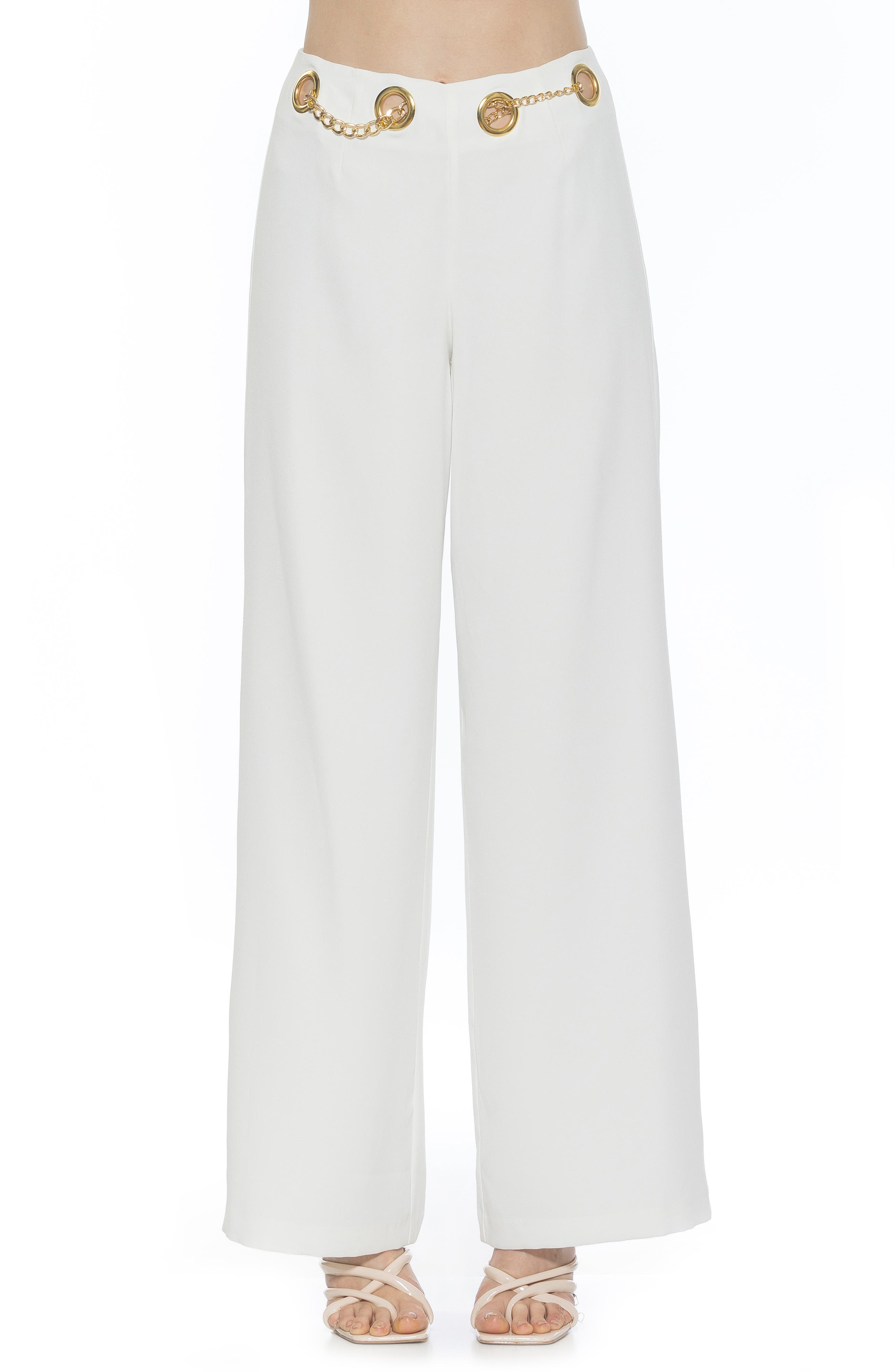 Alexia Admor Cassie Grommet High Waist Wide Leg Pants