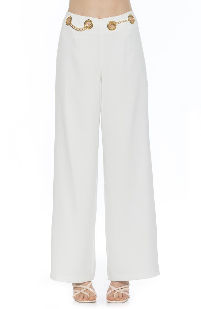Alexia Admor Cassie Grommet High Waist Wide Leg Pants, Main, color, 