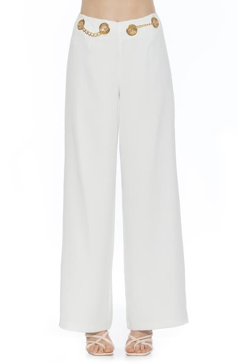 Cassie Grommet High Waist Wide Leg Pants