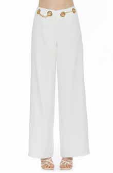 Alexia Admor Cassie Grommet High Waist Wide Leg Pants