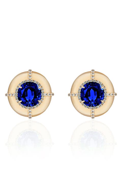 Round Medallion Stud Earrings