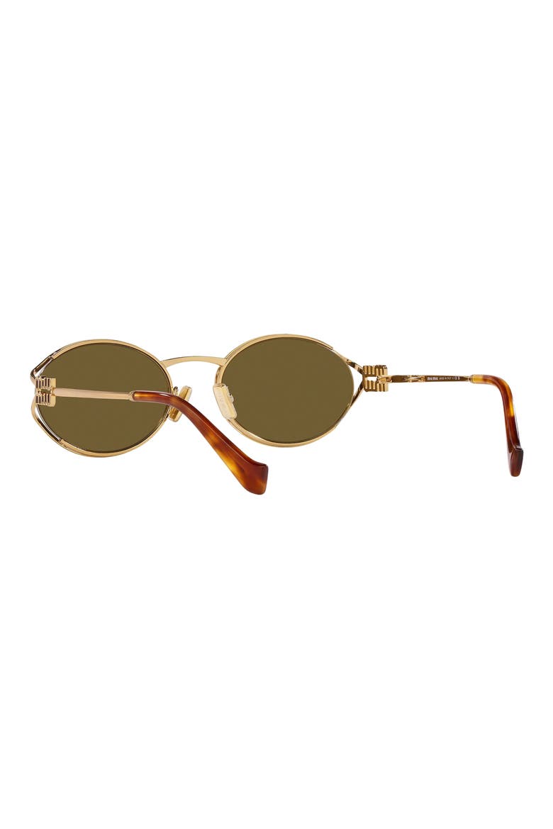 54mm Oval Sunglasses, Alternate, color, DARK BROWN