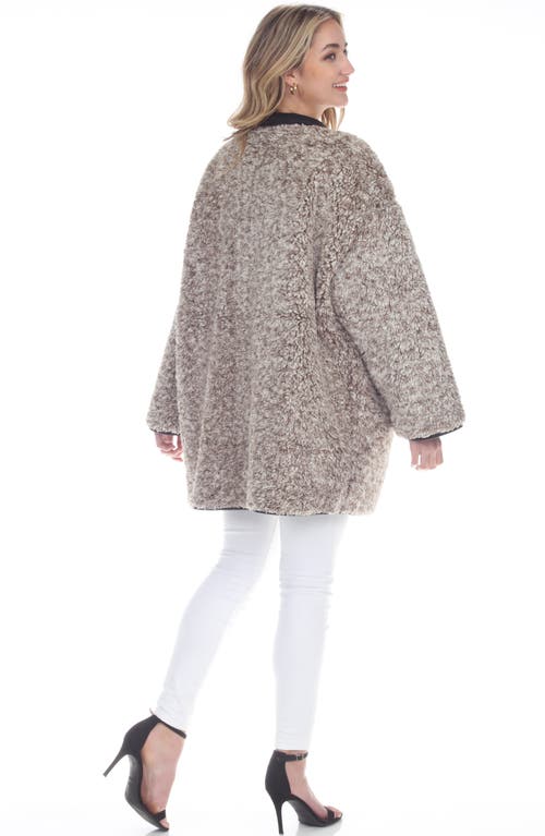 Rain And Rose Water Resistant Reversible Faux Shearling Coat In Black