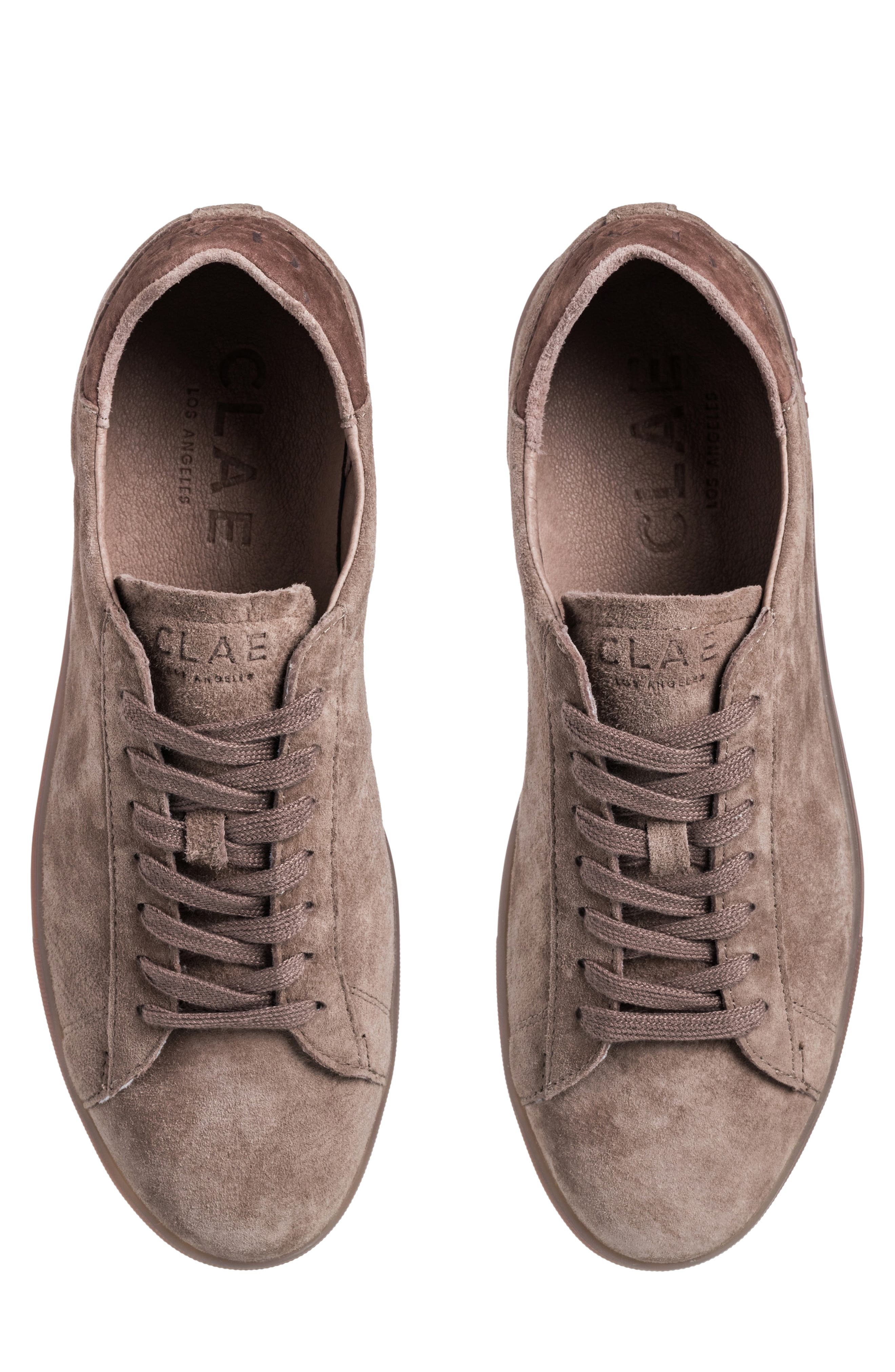 CLAE Bradley Low Top Leather Sneaker, Alternate, color, Portabella Suede
