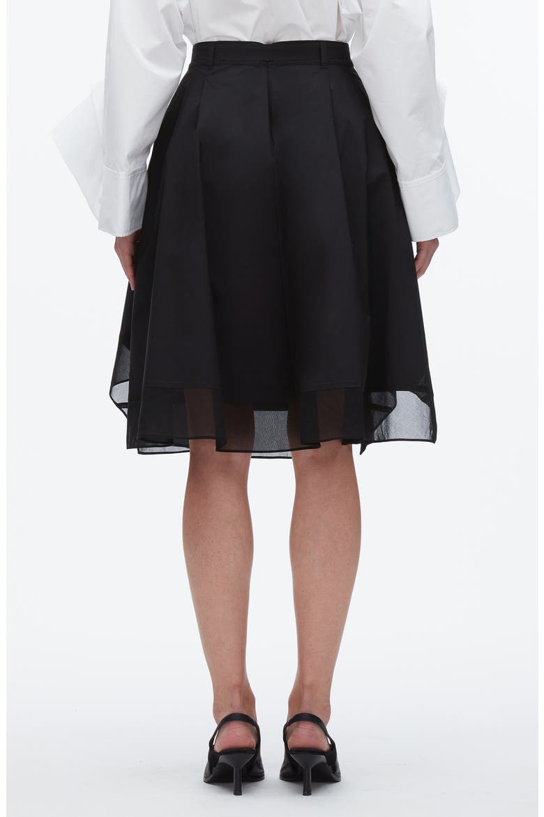 Belted A-Line Chiffon Skirt, Alternate, color, BLACK