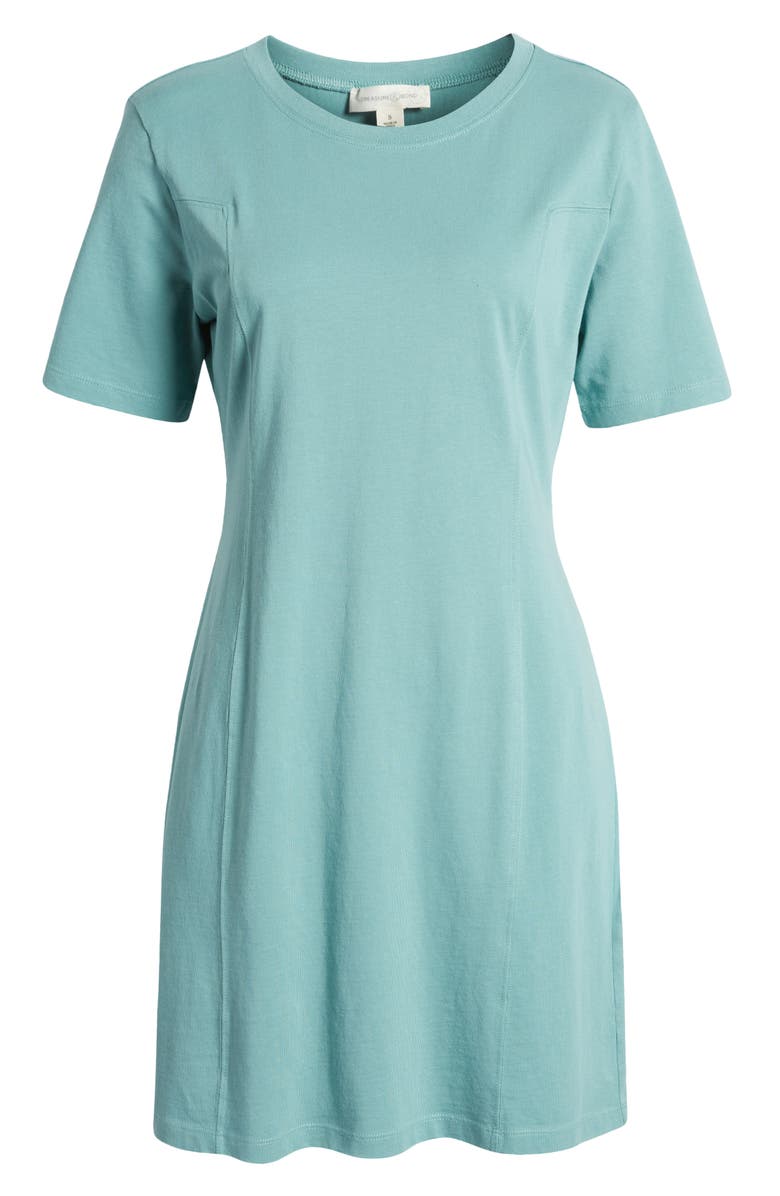 Treasure & Bond Seamed Organic Cotton T-Shirt Dress, Alternate, color, Seaglass