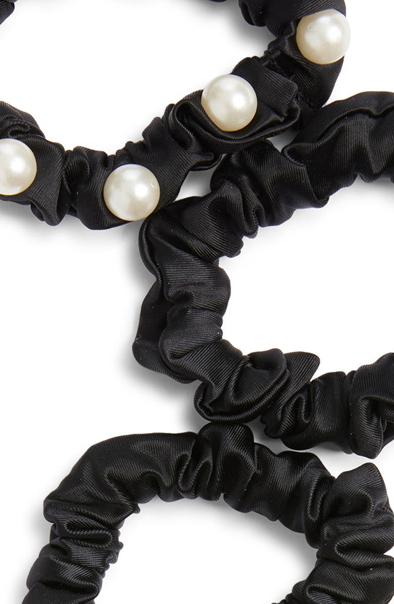 Chelsea28 6-Pack Satin Ponytail Holders, Alternate, color, Black/ White