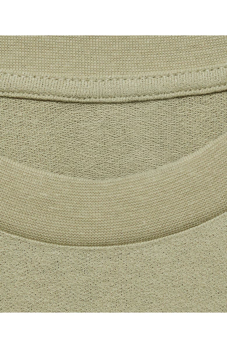 MANGO Oversize Cotton 
Linen Crewneck T-Shirt, Alternate, color, Pastel Green