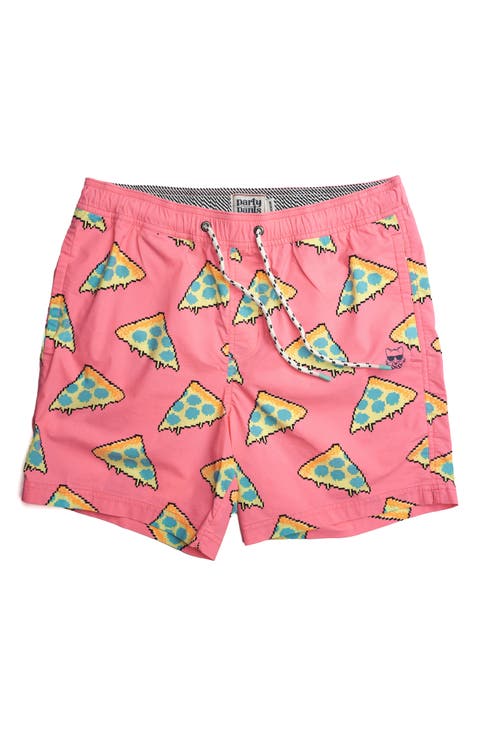 Pixel Pizza Swim Trunks