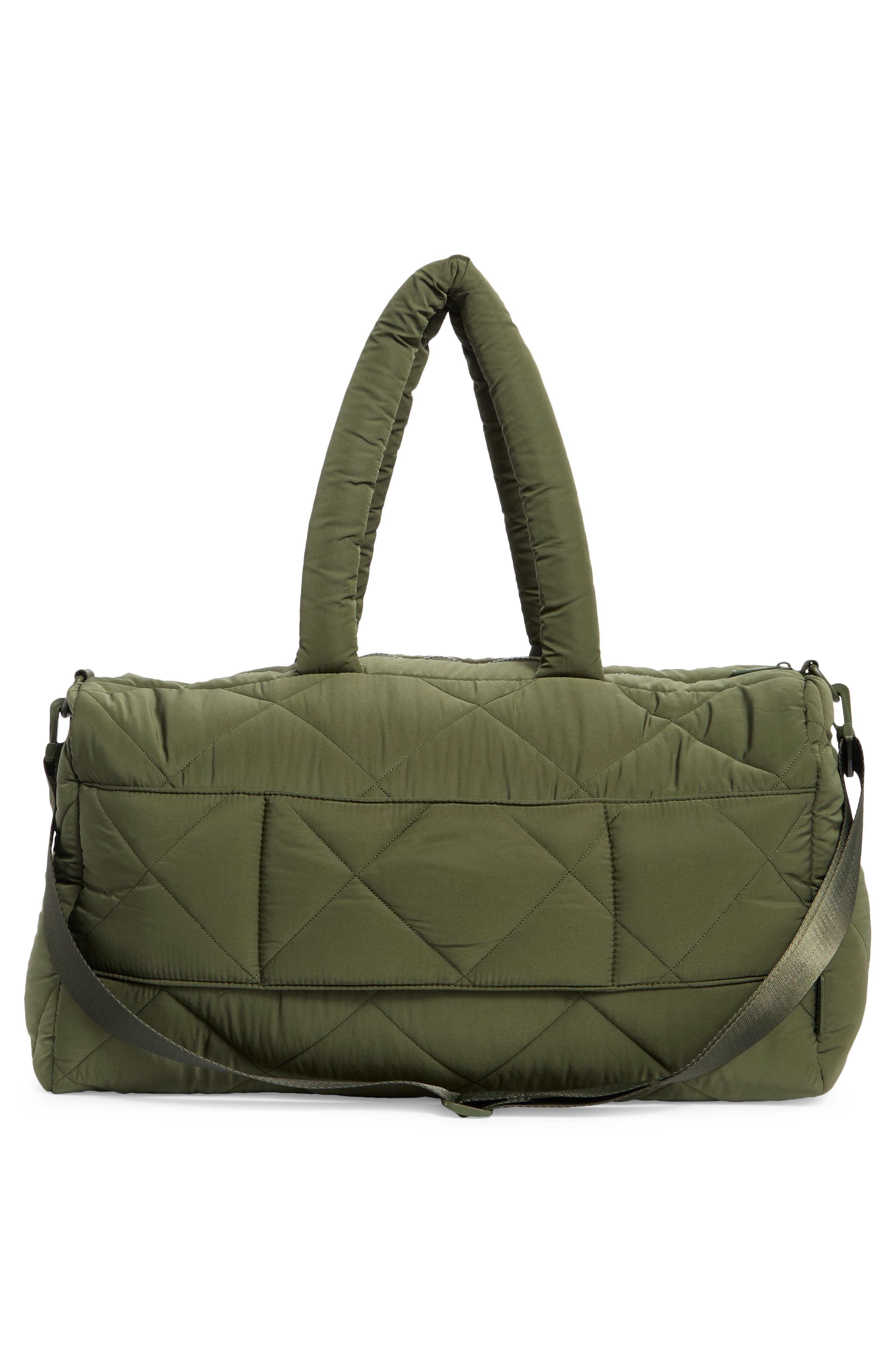 Diamond Quilt Duffle Bag, Alternate, color, HUNTER