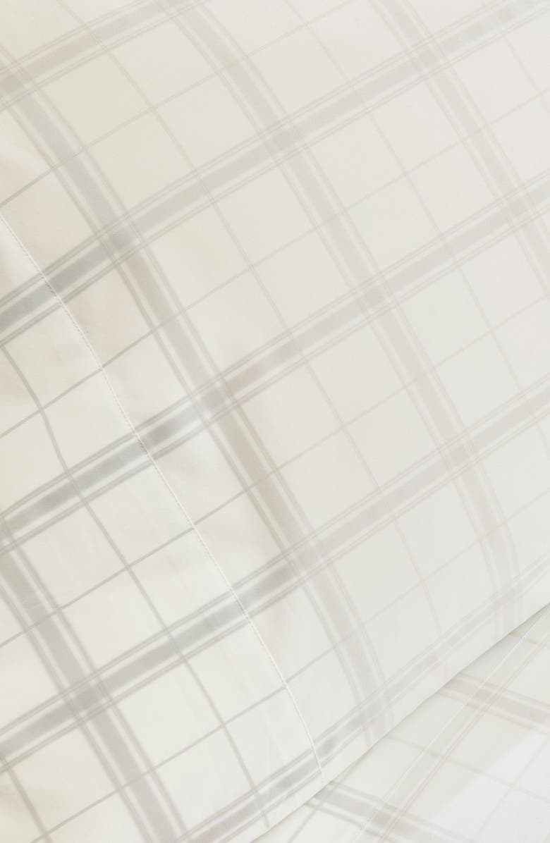 Boll & Branch Percale Hemmed Sheet Set, Alternate, color, White-Pewter