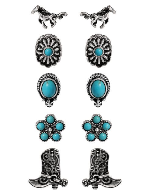 Western Turquoise Earring Set