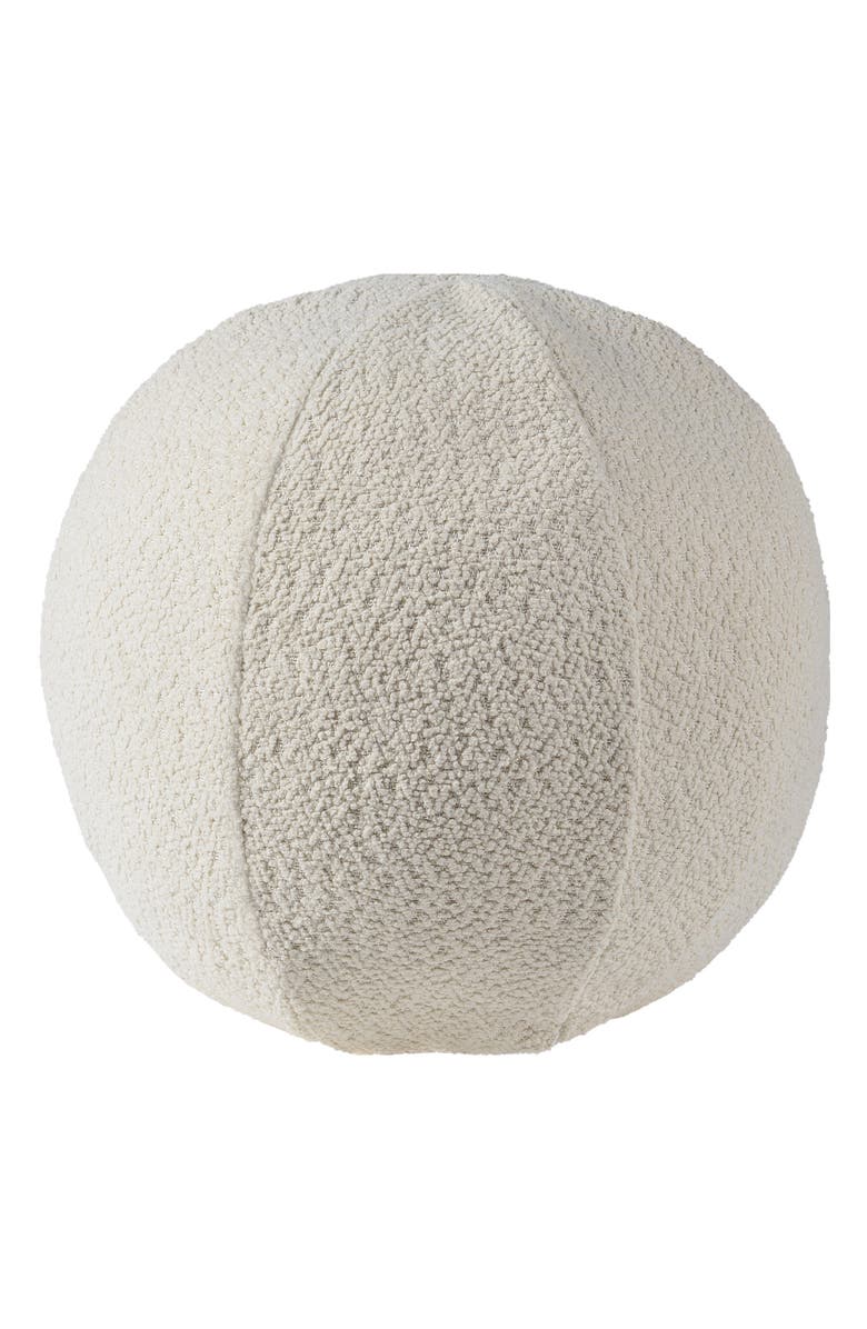 Renwil Solan Round Bouclé Pillow, Main, color, Ivory
