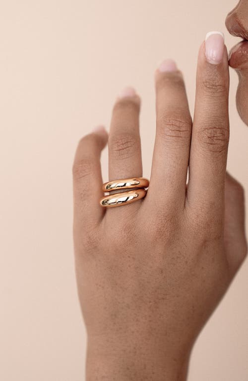 Ettika Modern Dome Set Of Two Rings In Gold