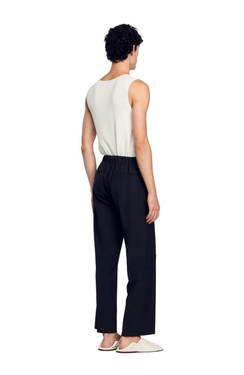 Sandro Wide-leg Trousers In Black