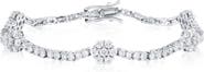 SUZY LEVIAN Cubic Zirconia Flower Station Tennis Bracelet