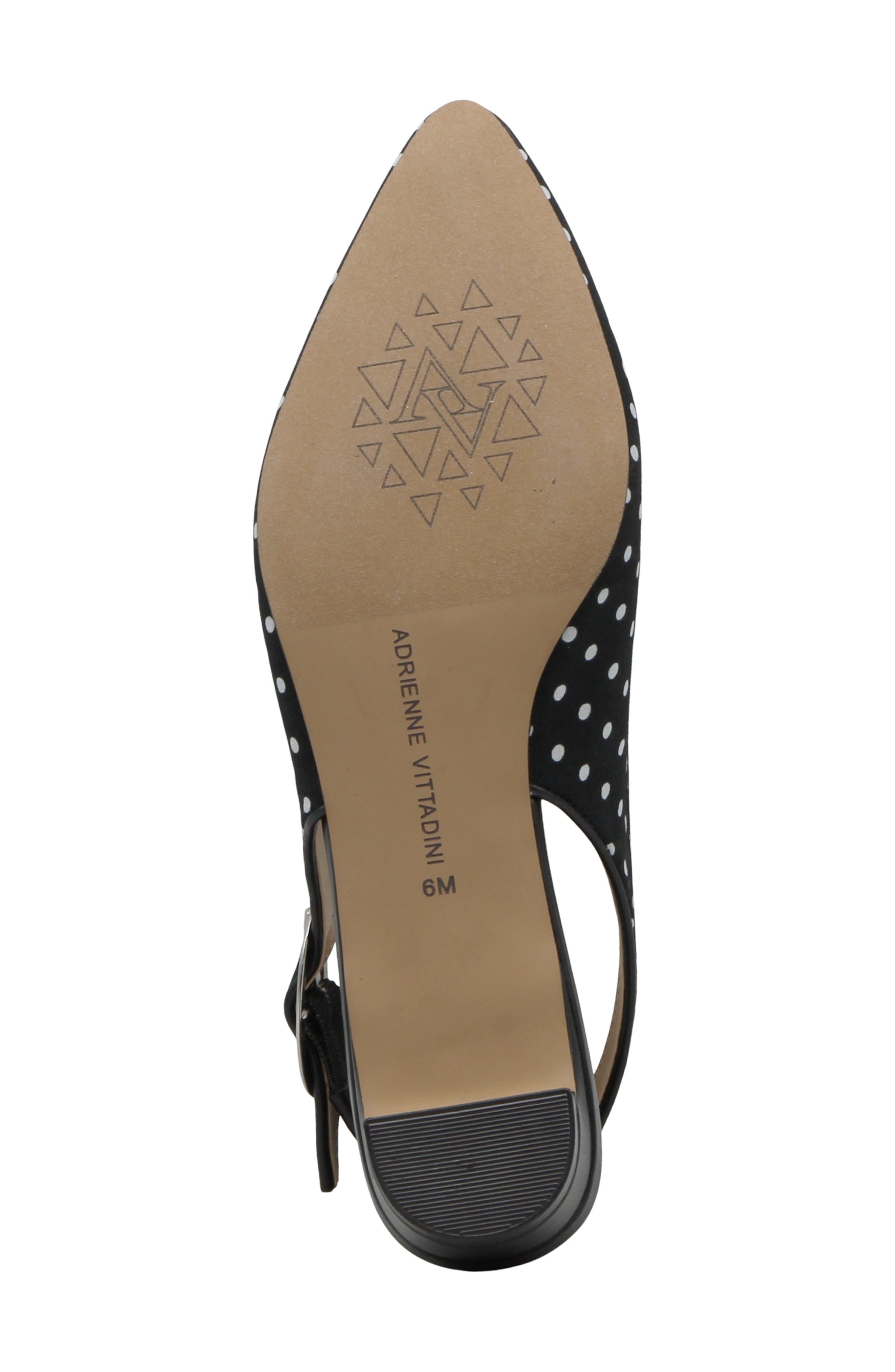 Adrienne Vittadini Papina 2 Pointed Toe Slingback Pump, Alternate, color, White Black Dot