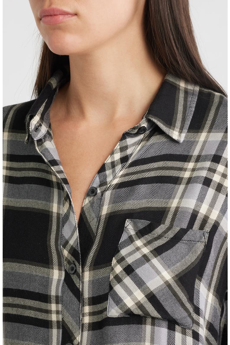 Hunter Plaid Button-Up Shirt, Alternate, color, IVORY CLOUD