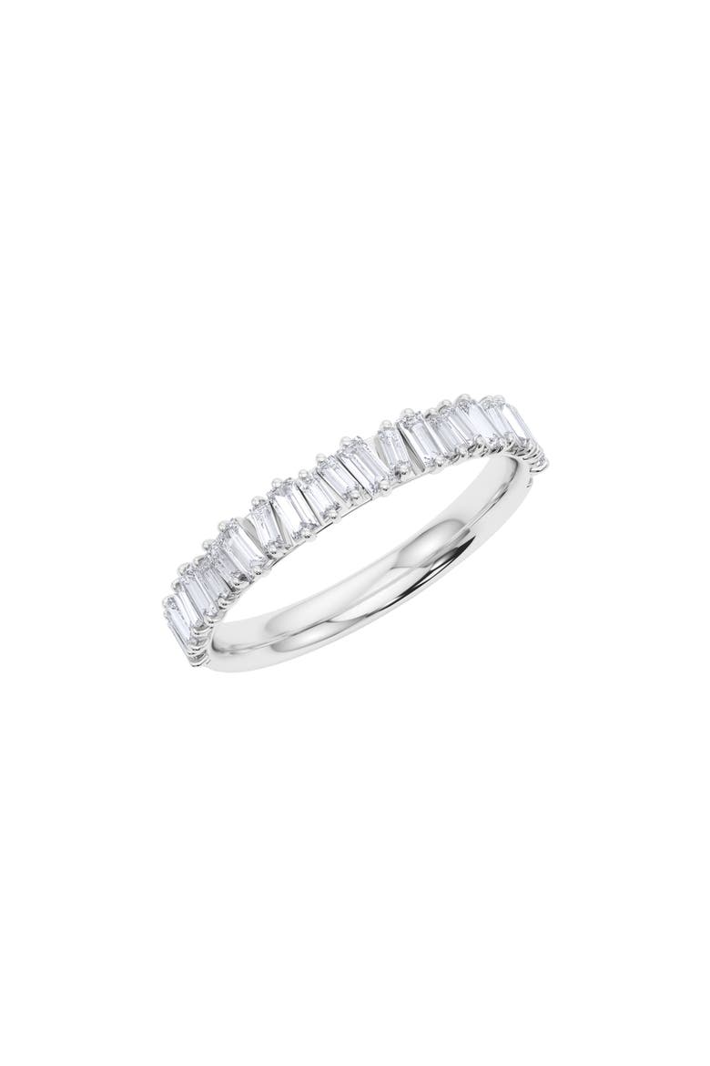 Lab Created Baguette Diamond Half Eternity Ring, Main, color, 18K WHITE GOLD