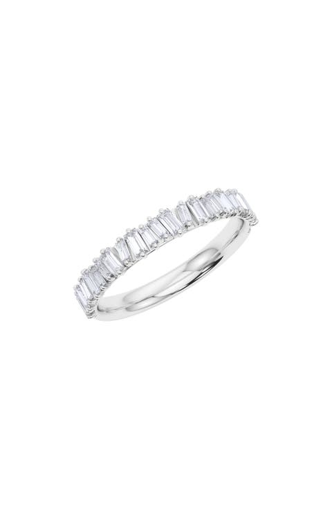Lab Created Baguette Diamond Half Eternity Ring