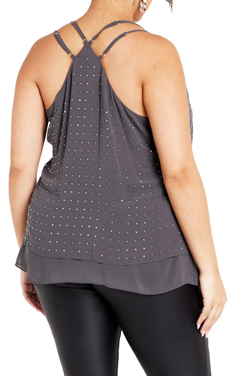 City Chic Studded Strappy Tank, Alternate, color,