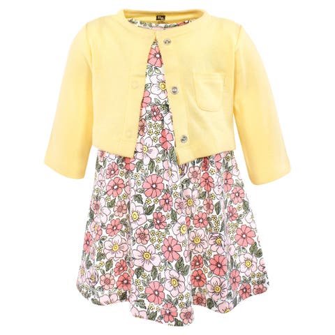 Two-Piece Cotton Dress and Knit Cardigan Set (Toddler & Little Kid)