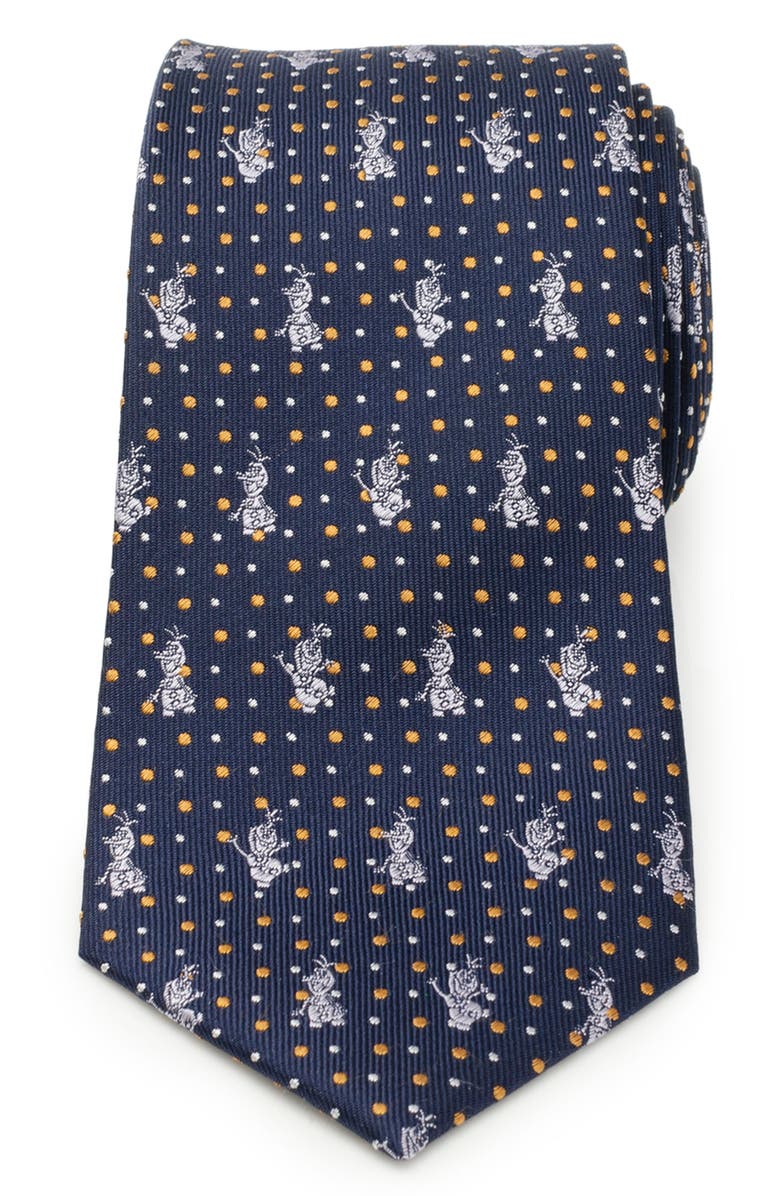 Cufflinks, Inc. x Disney Olaf Dot Silk Tie, Main, color,
