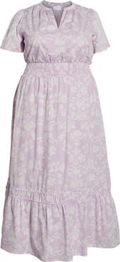 SUGARLIPS Emme Floral Print Smocked Maxi Dress