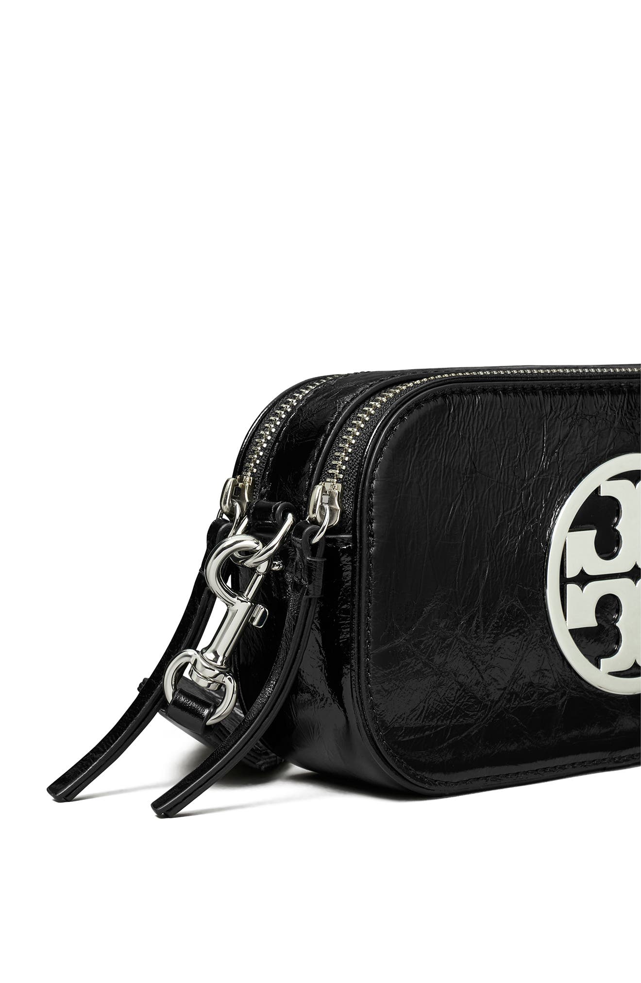 Tory Burch Mini Miller Crinkle Leather Crossbody Bag, Alternate, color, 