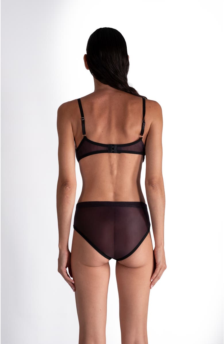 LECHERY<sup>®</sup> Lustrous Sheer Plunge Underwire Bra, Alternate, color, Black